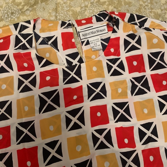 ❤️💛Plus Size Vintage Checkerboard Blouse❤️💛 - Picture 3 of 4